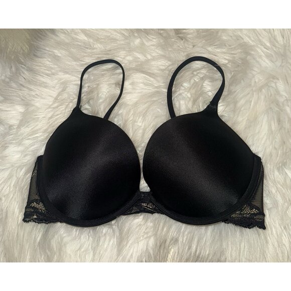 Maidenform 09169 Super Push Up Bra Add 2 Cups Lace Padded UW Womens 34C Black - Picture 2 of 6